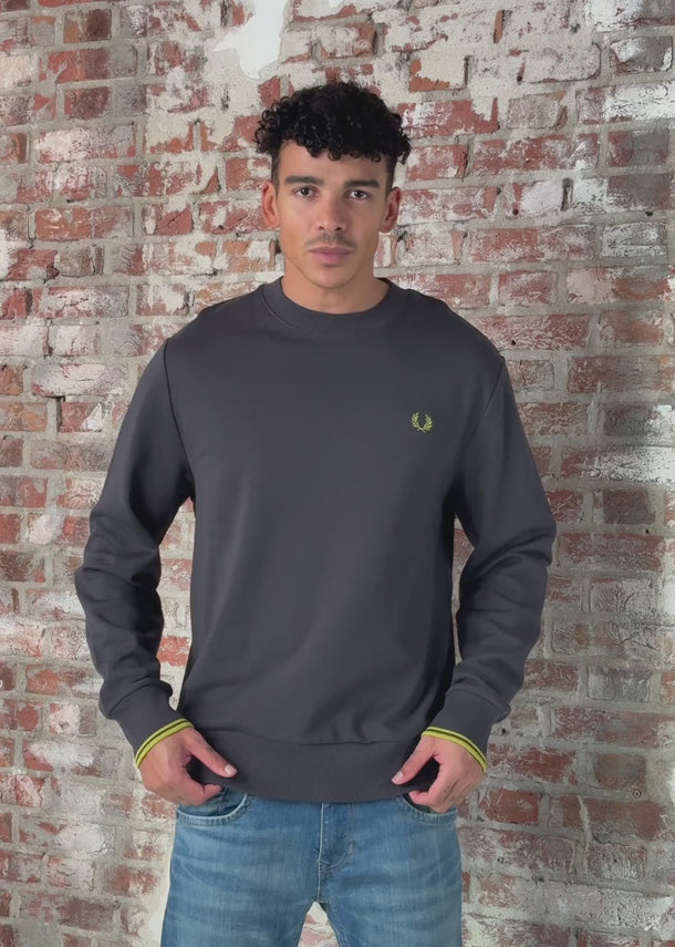 Fred Perry Truien Crew neck sweatshirt - Anchor Grey Tennis Blue