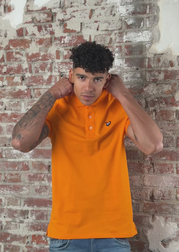 Lyle & Scott Polo's Limited Edition - Netherlands Flag eagle polo shirt - Bright Orange