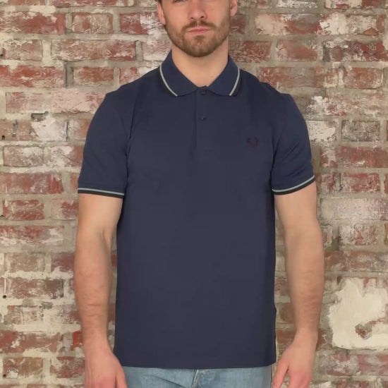 Fred Perry Polo's Twin tipped fred perry polo shirt- tnsbl slvrbl nvy