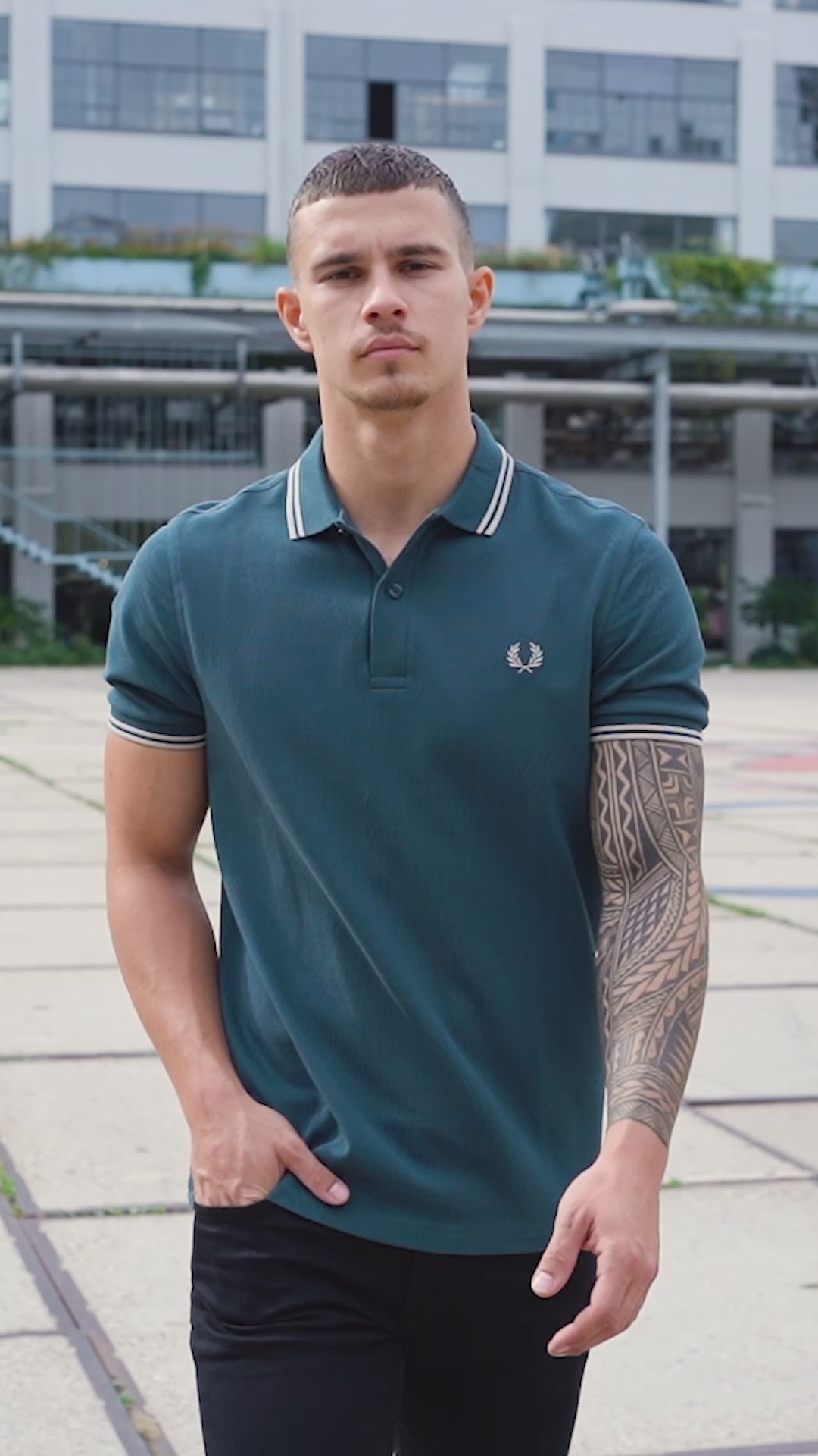 fred perry polo petrol blue