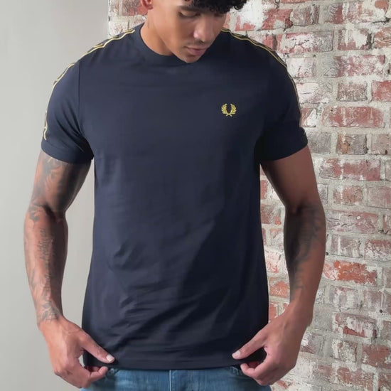 Fred Perry T-shirts Contrast tape ringer t-shirt - navy honeycomb