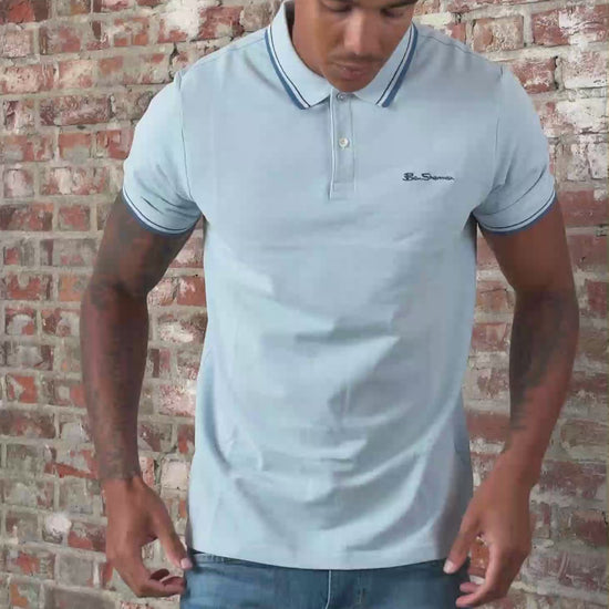 Ben Sherman Polo's Signature pique polo - ice blue