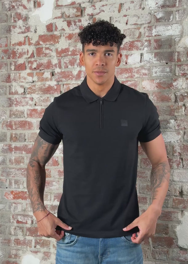 Hugo Boss Polo's Passerzip - black