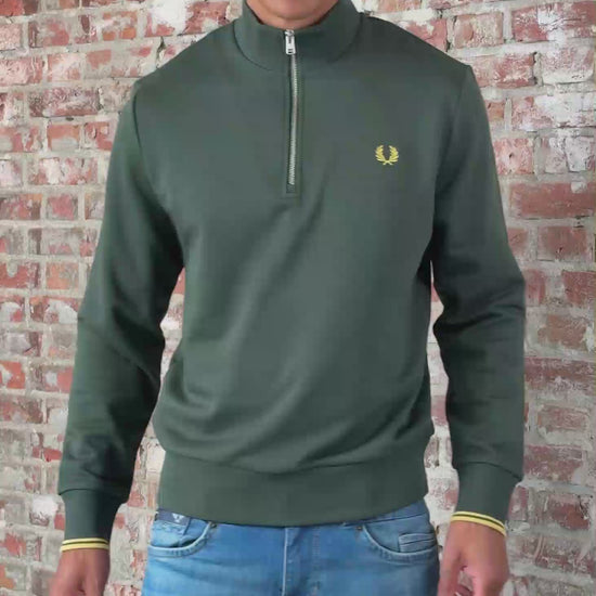 Fred Perry Truien Half zip sweat-shirt - court green