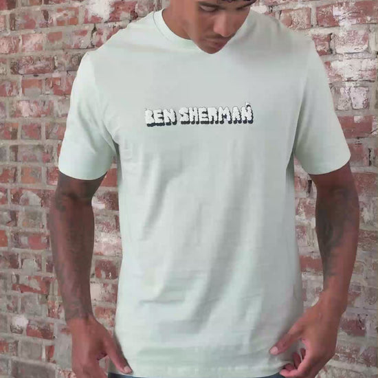 Ben Sherman T-shirts Music machine record press - light green