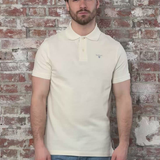 Barbour Polo's Barbour tartan pique polo shirt - antique white