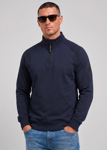 Marshall Artist Truien Siren quarter zip sweat - navy