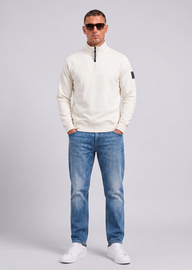 Marshall Artist Truien Siren quarter zip sweat - silver birch