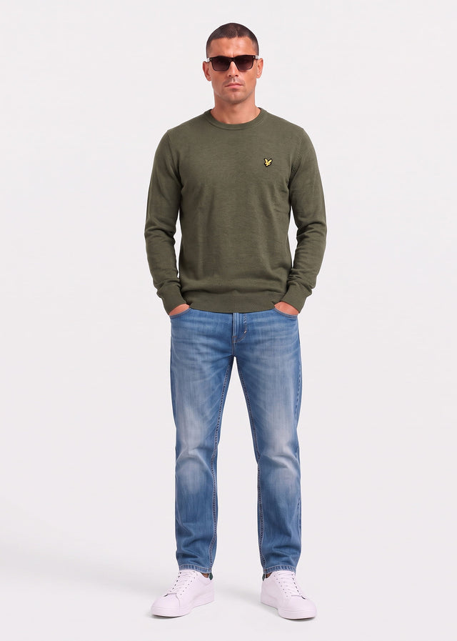 Lyle & Scott Truien Polyblend crew neck pullover - journey olive