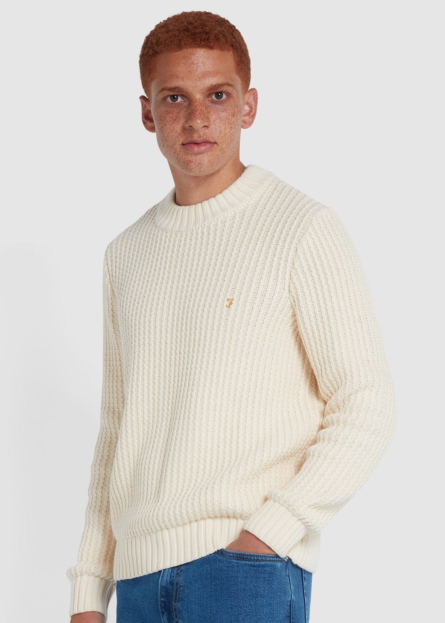 Farah Truien  Sweater burlington fisherman - cream 