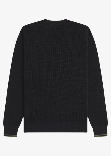 Fred Perry Truien Waffle stitch jumper - black