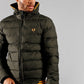 Hooded insulated jacket - hunting green