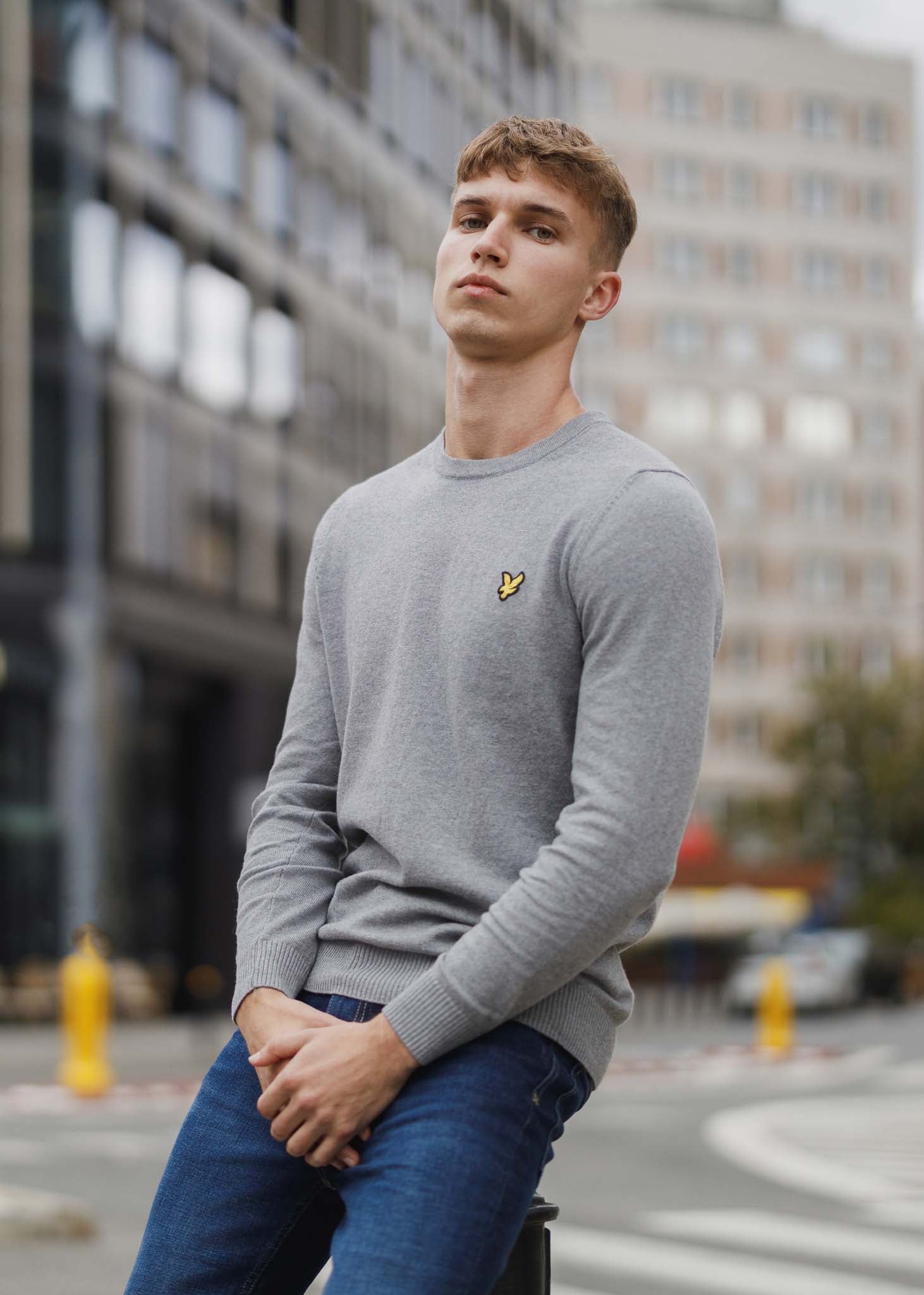 Lyle & Scott Truien  Merino crew jumper - mid grey marl 