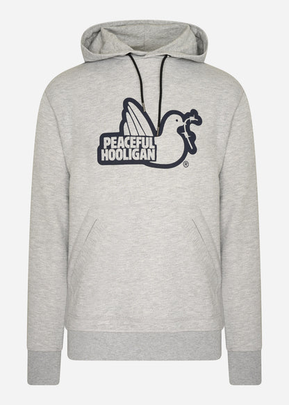 Peaceful Hooligan Hoodies  Outline hoodie - marl grey 