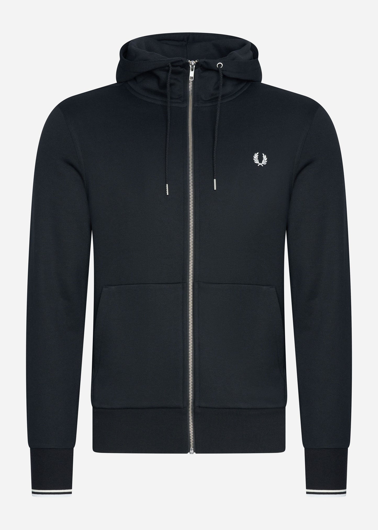 Fred Perry Vesten  Hooded aw zip through sweatshirt - black 