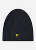 Lyle & Scott Mutsen  Knitted ribbed beanie - dark navy 