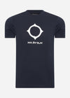 MA.Strum T-shirts  SS distort logo tee - ink navy 