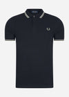 Fred Perry Polo's  Twin tipped fred perry shirt - navy snow white seagrass 