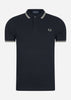 Fred Perry Polo's  Twin tipped fred perry shirt - navy snow white seagrass 