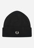 Fred Perry Mutsen  Merino wool beanie - black 