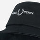 Fred Perry Bucket Hats  Graphic branded twill bucket hat - black 