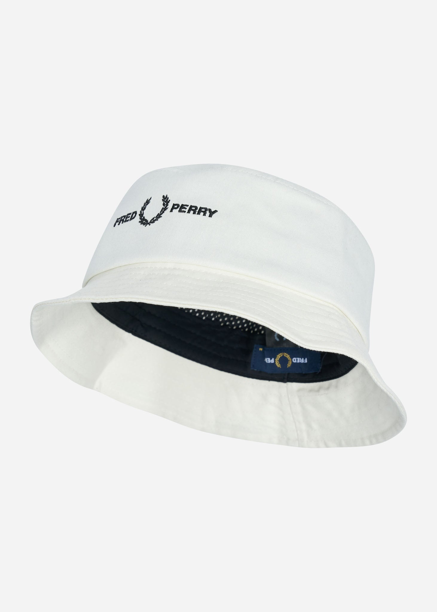 Graphic branded twill bucket hat - snow white - Fred Perry