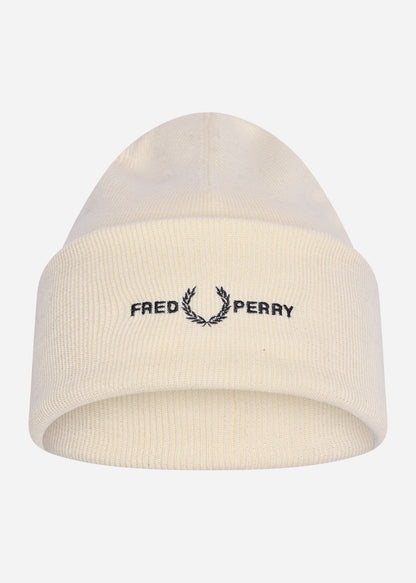 Fred Perry Mutsen  Graphic beanie - ecru 