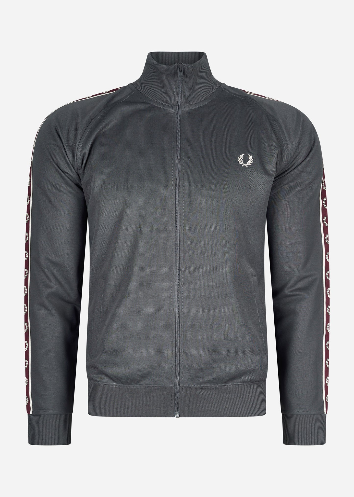 Fred Perry Vesten Seasonal taped track jacket - gunmetal oxblood