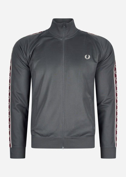 Fred Perry Vesten Seasonal taped track jacket - gunmetal oxblood