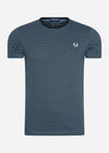 Fred Perry T-shirts  Two colour stripe t-shirt - ash blue 