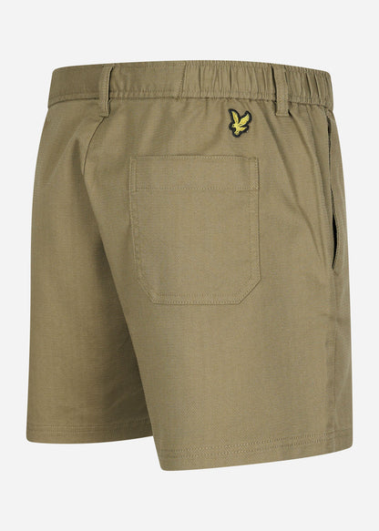 Lyle & Scott Korte Broeken  Crest textured short - seaweed 