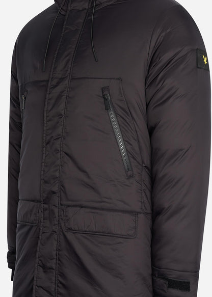 Lyle & Scott Jassen  Long line internal padded jacket - jet black 