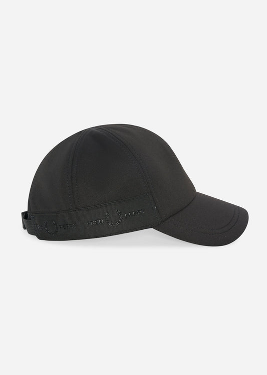 fred perry tonal tape tricot cap black