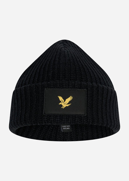 Lyle & Scott Mutsen  Casuals fisherman beanie - jet black 