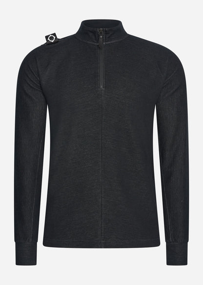 MA.Strum Truien  Dfp funnel neck zip top - jet black 