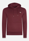 Fred Perry Hoodies  Tipped hooded sweatshirt - oxblood 