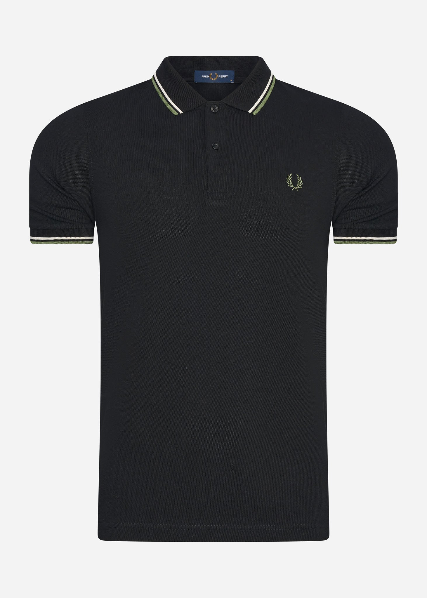 Fred Perry Polo's  Twin tipped fred perry shirt - black ecru pistachio 