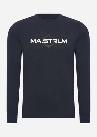 MA.Strum Longsleeve Tees  LS logo print tee - ink navy 