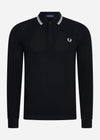 Fred Perry Longsleeve Polo's  LS twin tipped shirt - black 