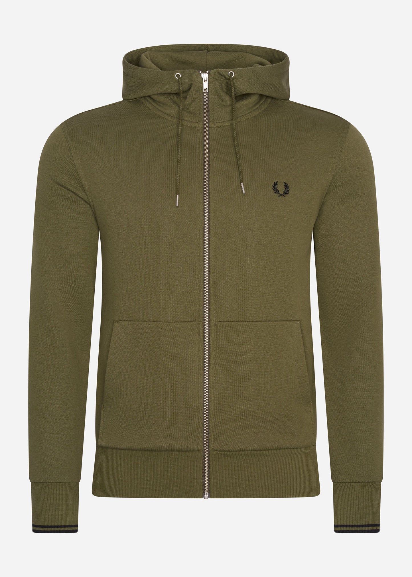 Fred Perry Vesten  Hooded zip through sweatshirt - military green 