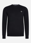 Fred Perry Truien  Classic crew neck jumper - black 