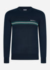 Ben Sherman Truien  Chest stripe crew - dark navy 