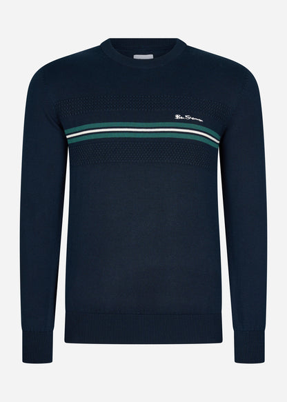 Ben Sherman Truien  Chest stripe crew - dark navy 