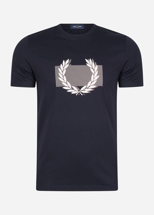 Fred Perry T-shirts  Colour block Laurel wreath t-shirt - navy 