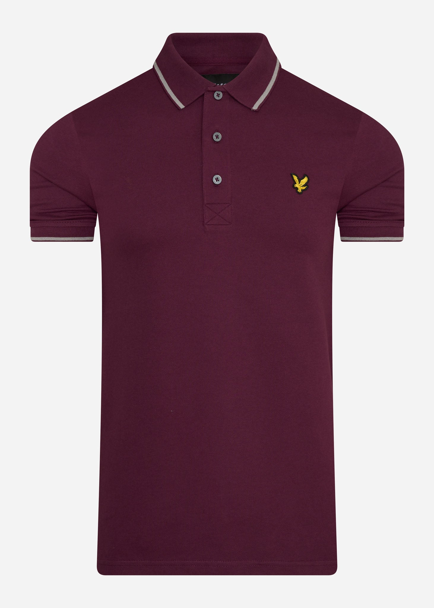 lyle and scott tipped polo burgundy rood