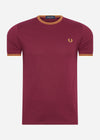 Fred Perry T-shirts  Twin tipped t-shirt - tawny port 