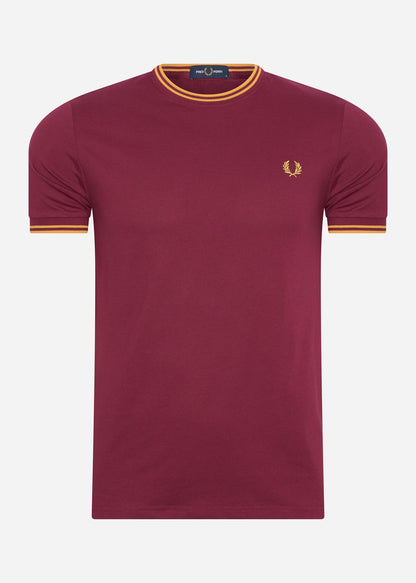 Fred Perry T-shirts  Twin tipped t-shirt - tawny port 