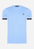 Fred Perry T-shirts  Tramline tipped pique t-shirt - sky 