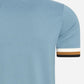 Striped cuff pique t-shirt - ash blue