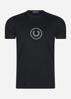 Fred Perry T-shirts  Circle branding t-shirt - black 